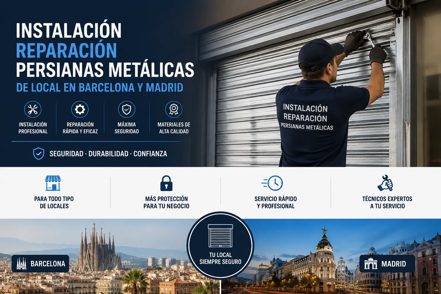 Automatización de Persianas Metálicas de Local Barcelona Instalacion Reparacion Persianas Metalicas de Local en Barcelona y Madrid - Automatización de Persianas Metálicas de Local Barcelona