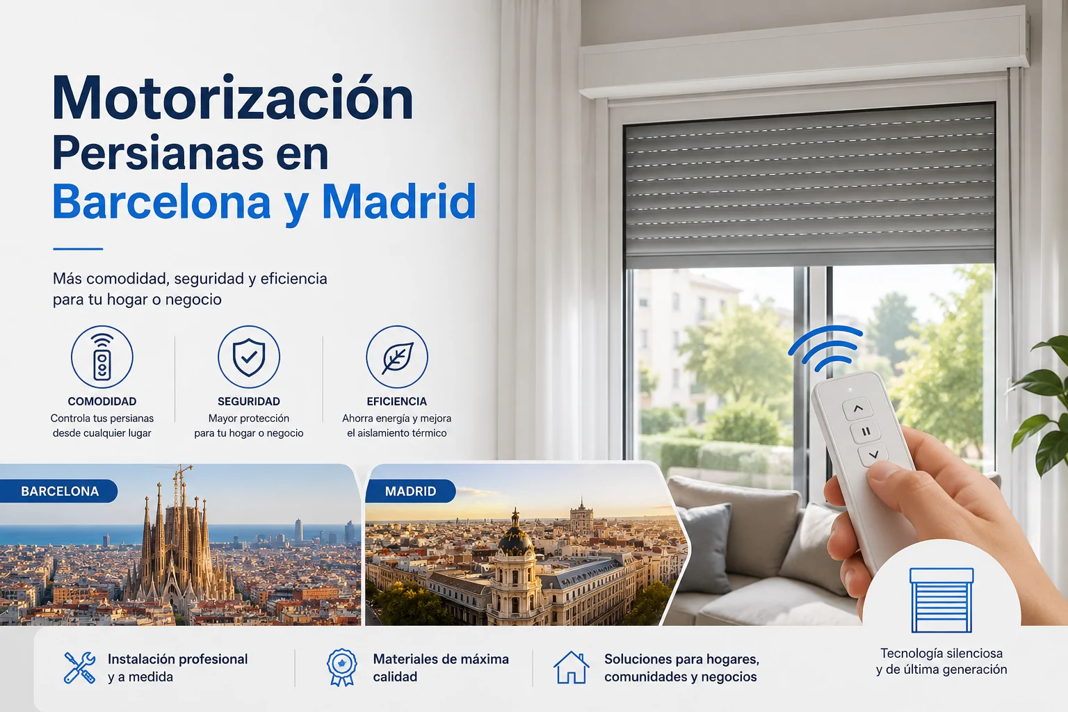 Automatización de Persianas Metálicas de Local Barcelona Motorizacion Persianas en Barcelona y Madrid - Automatización de Persianas Metálicas de Local Barcelona