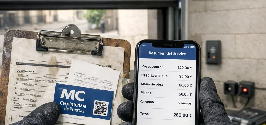 Encuentra proveedores para la reparacion de puertas de garaje en Barcelona, técnico con móvil y checklist.